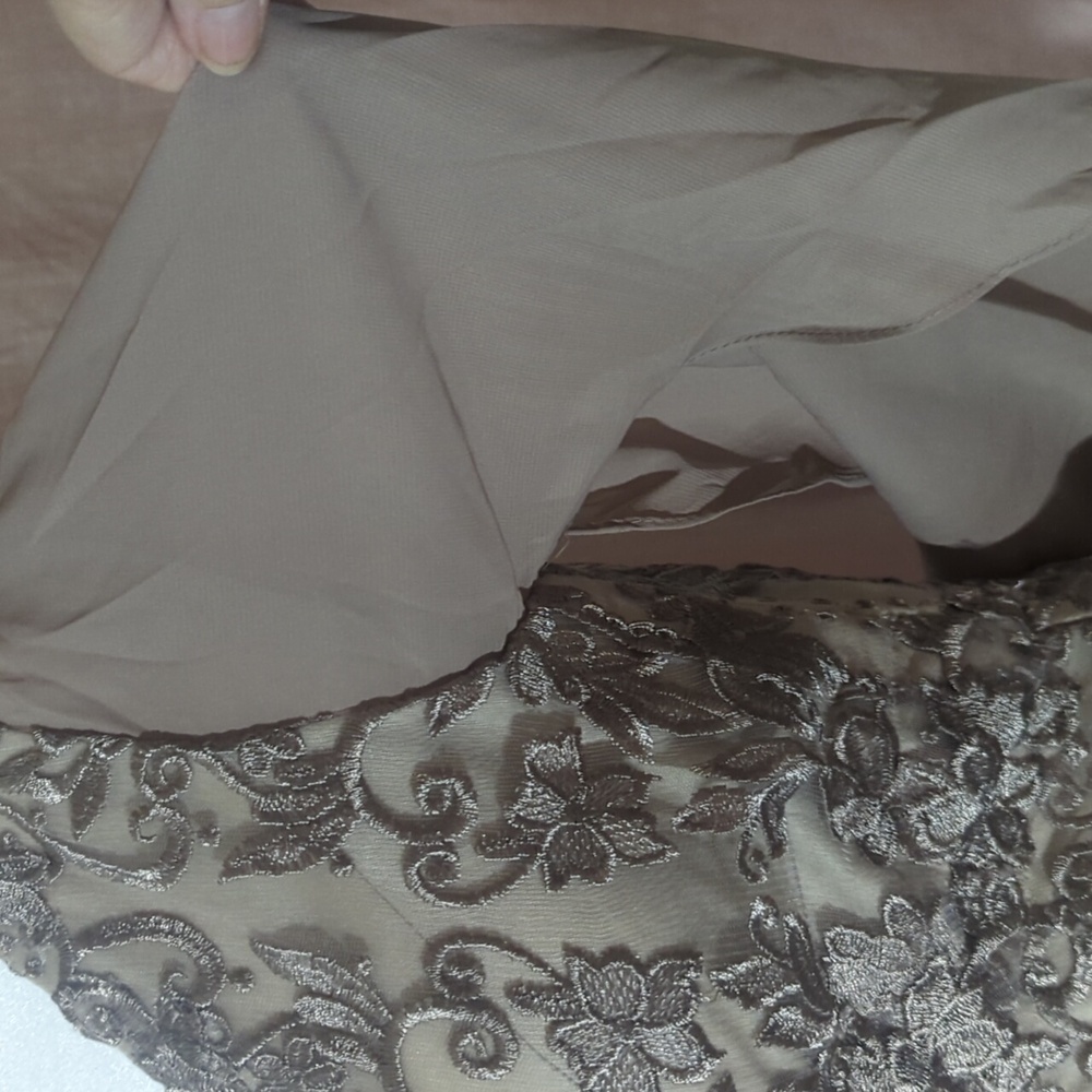 Embellished Lace Maxi Dress in Champagne Taupe - Picture 5 of 6